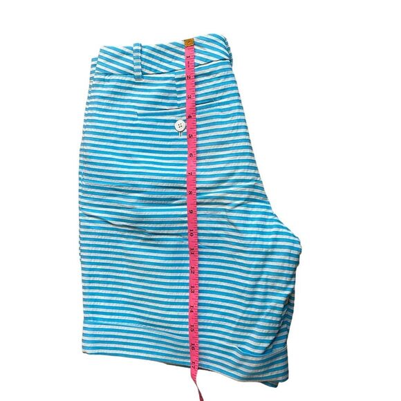 Brooks Brothers Seersucker Short Size‎ 4 Aqua Blue and White Stripe 100% Cotton - Picture 8 of 10